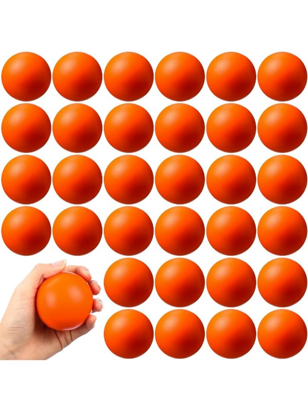 Bulk 36 Pcs Orange Foam Squeeze Balls - Stress Relief, Fun Party Favors, Toys